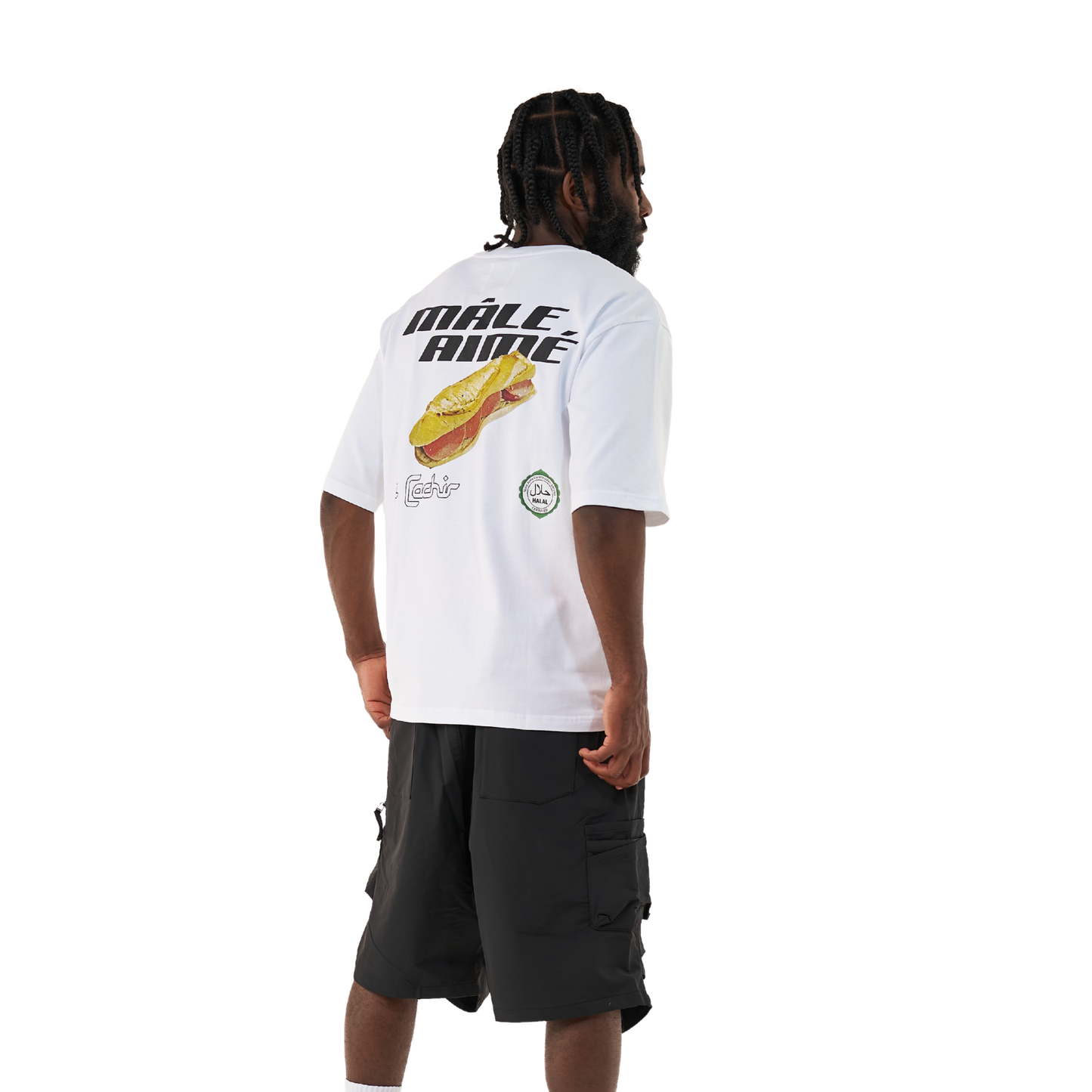 T-SHIRT OVERSIZE MALE AIME CACHIR BLANC