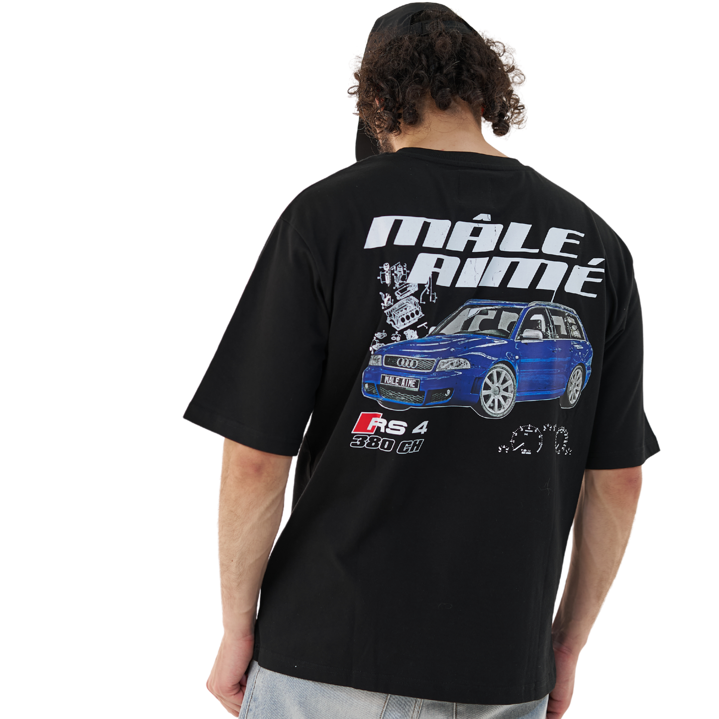 T-SHIRT OVERSIZE MALE AIME RS4 NOIR
