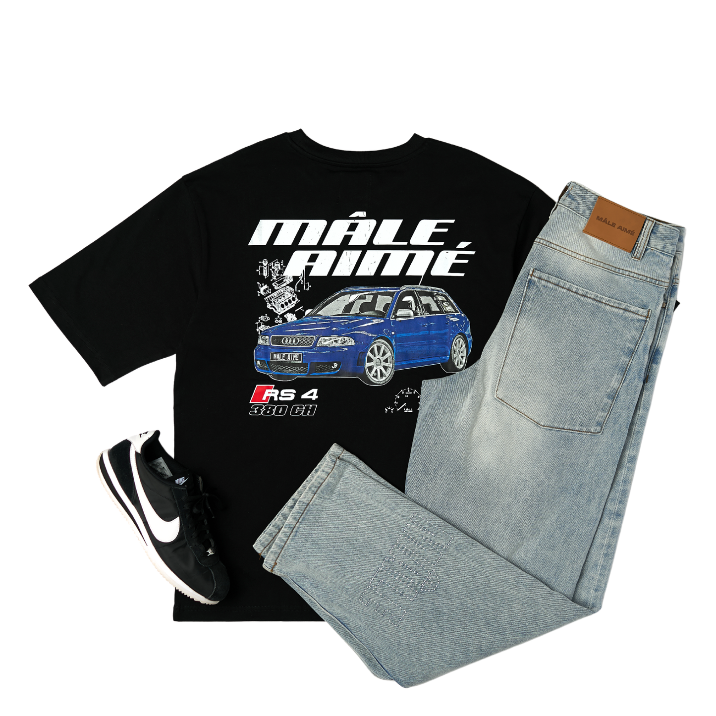T-SHIRT OVERSIZE MALE AIME RS4 NOIR