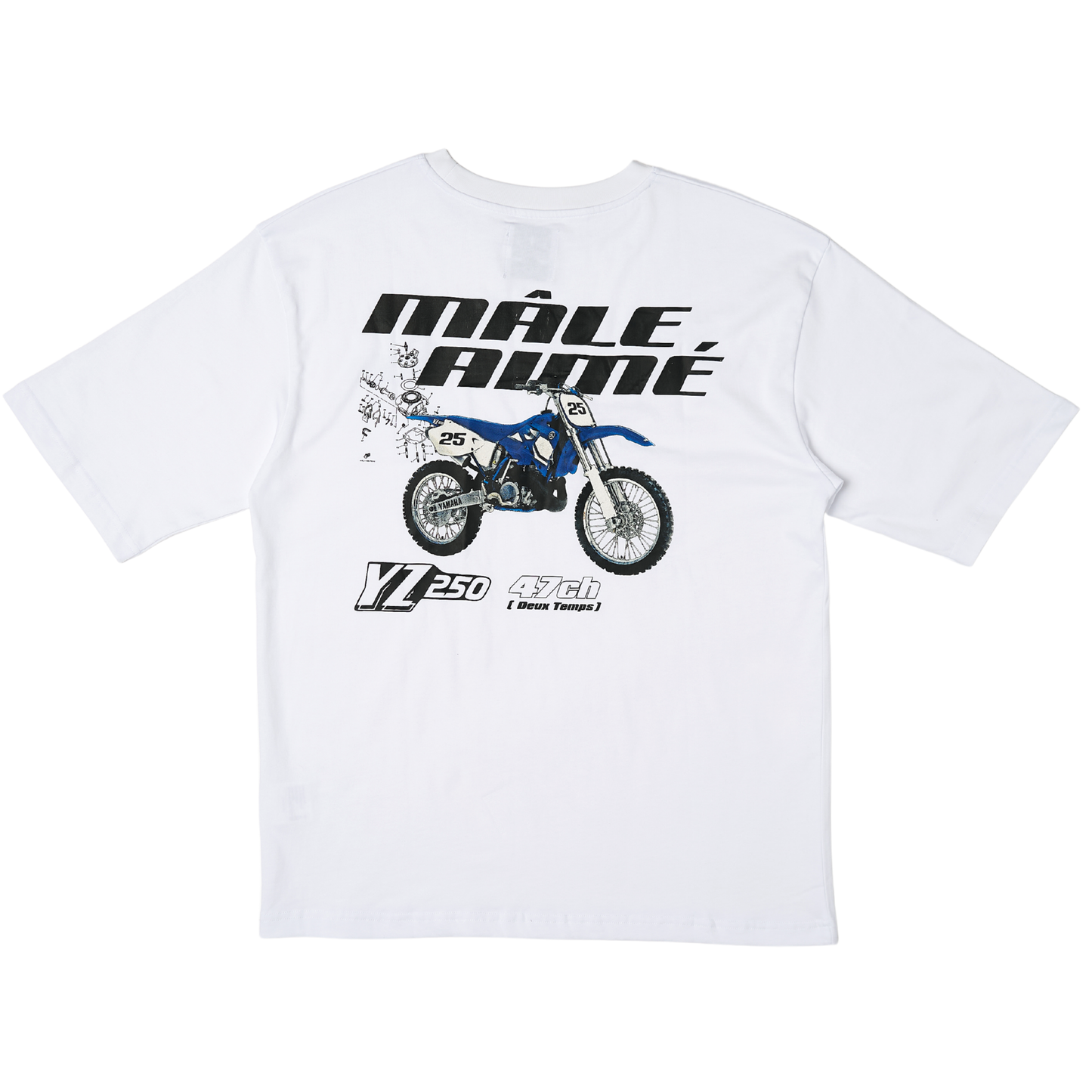 T-SHIRT OVERSIZE MALE AIME YZ BLANC