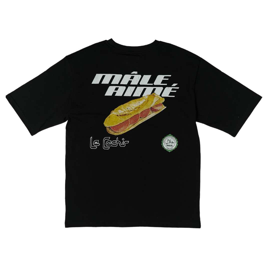 T-SHIRT OVERSIZE MALE AIME CACHIR NOIR