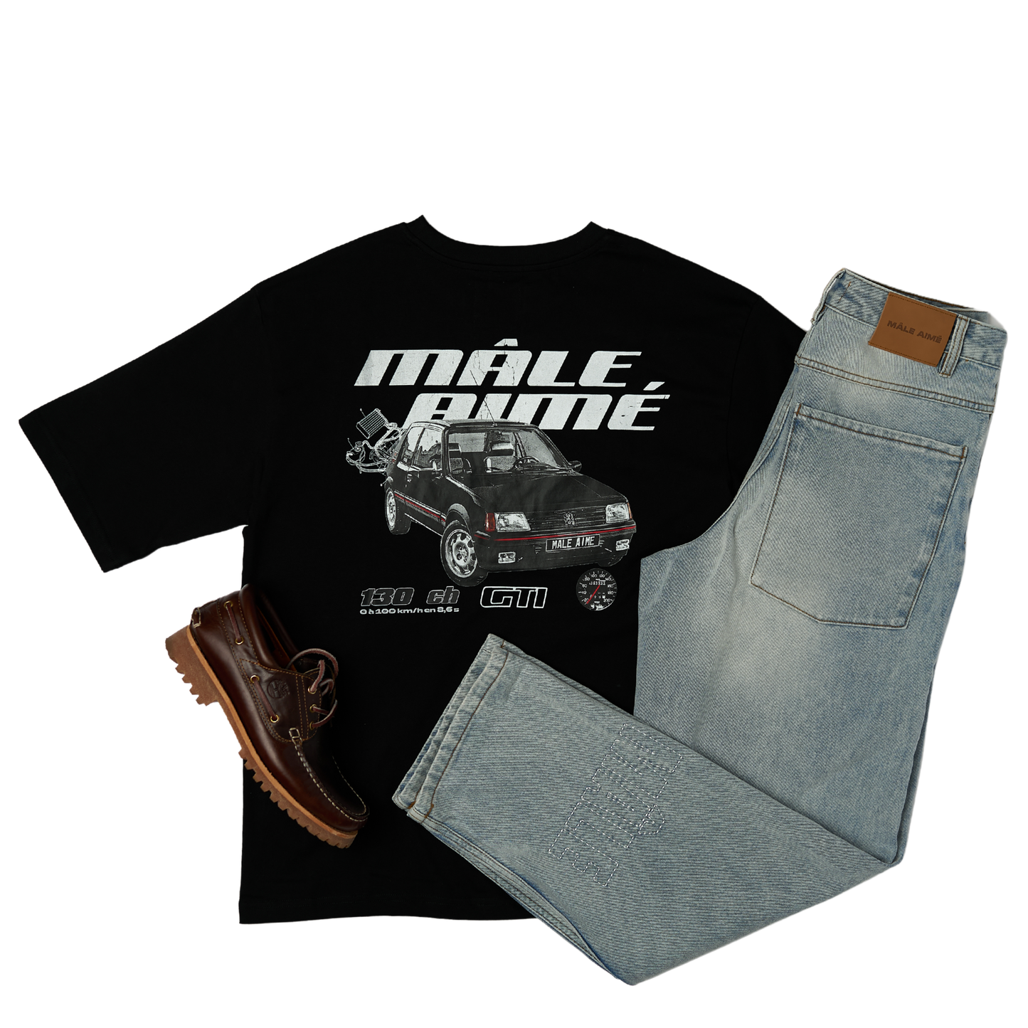 T-SHIRT OVERSIZE MALE AIME 205 GTI NOIR