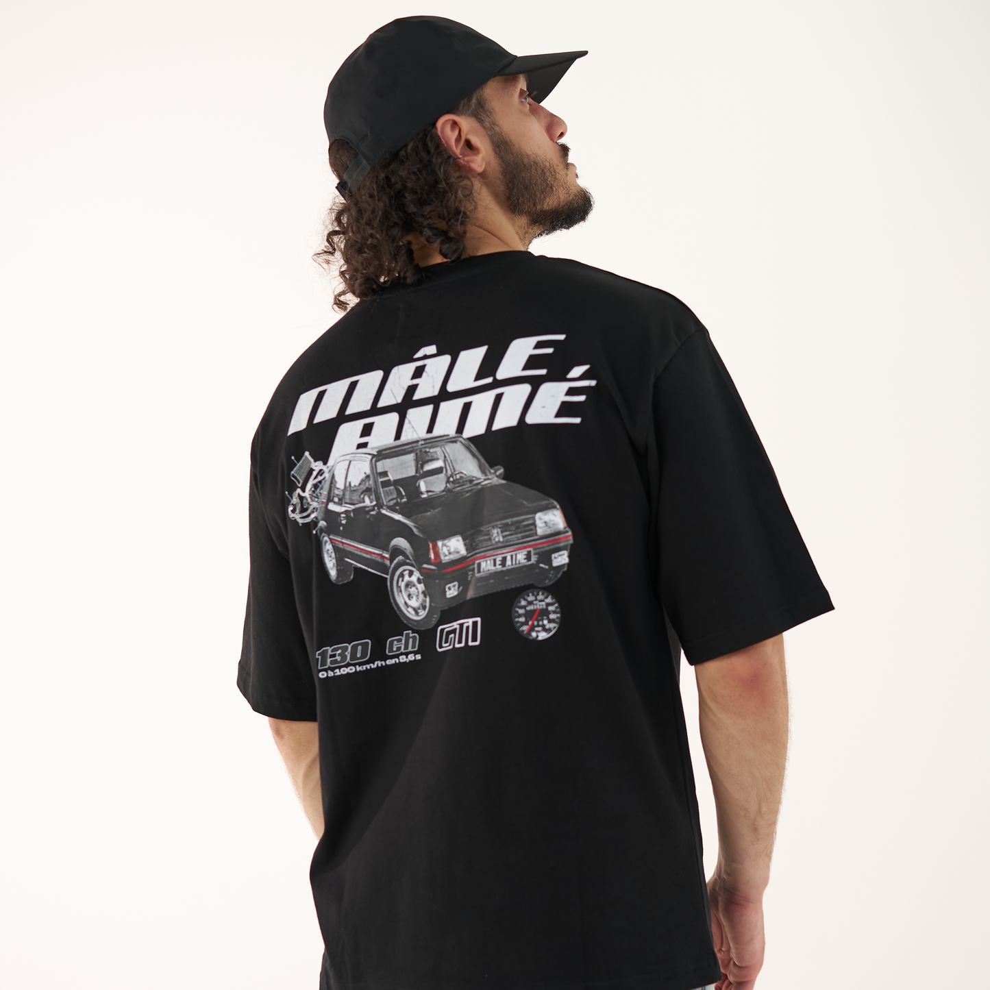 T-SHIRT OVERSIZE MALE AIME 205 GTI NOIR