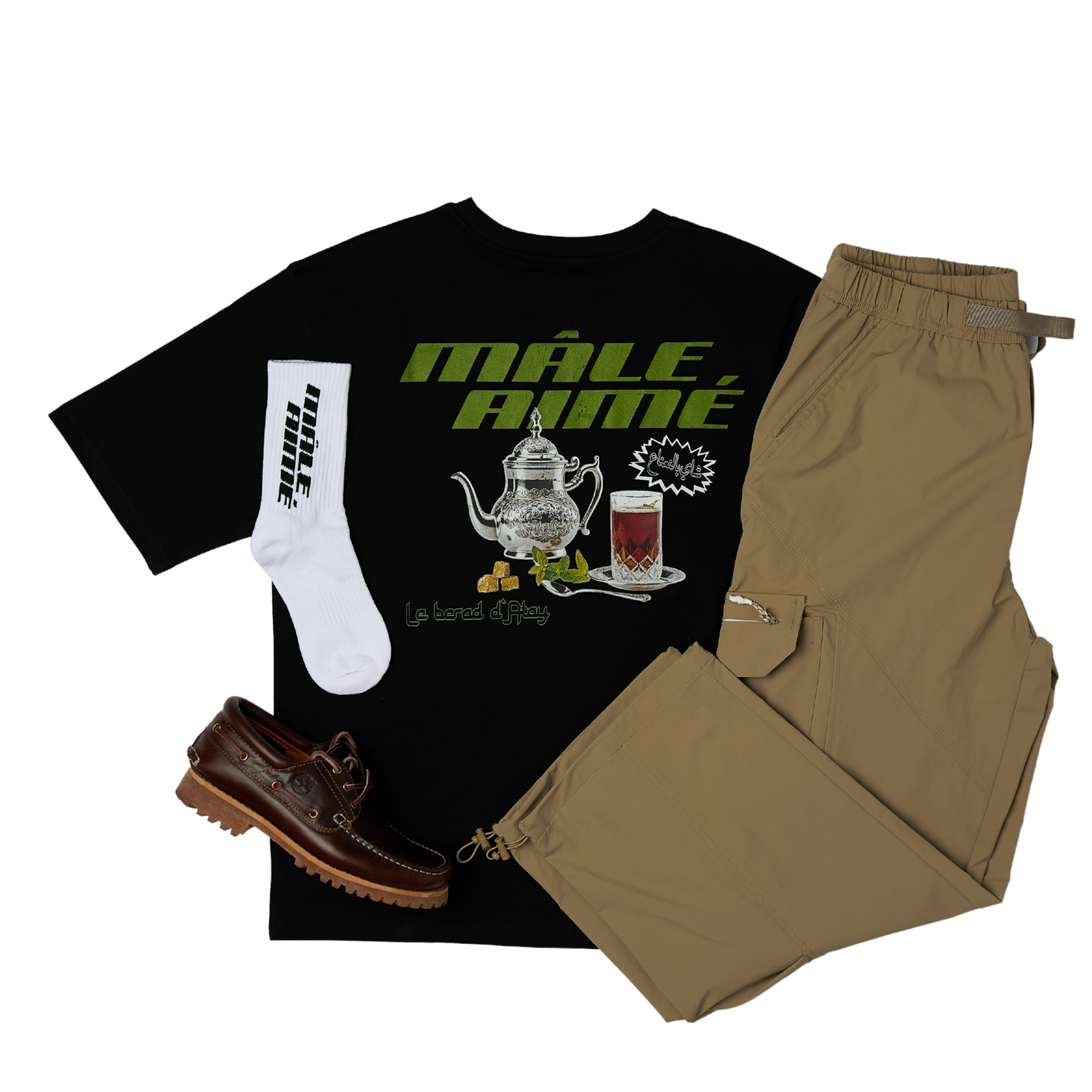 T-SHIRT OVERSIZE MALE AIME THE A LA MENTHE NOIR
