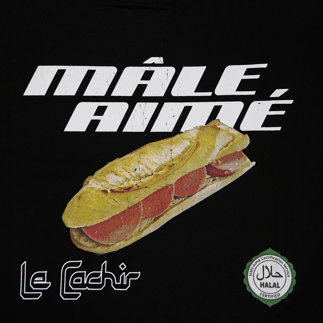 T-SHIRT OVERSIZE MALE AIME CACHIR NOIR