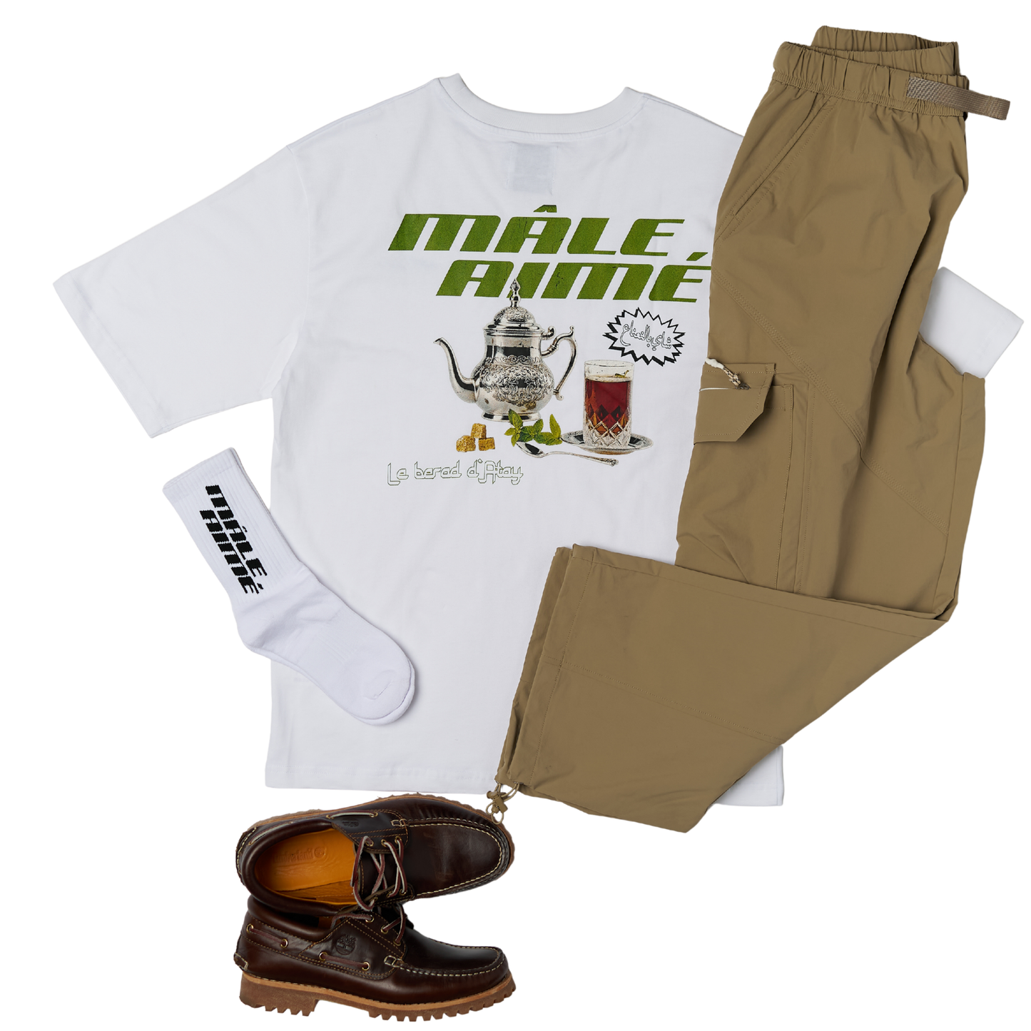 T-SHIRT OVERSIZE MALE AIME THE A LA MENTHE BLANC