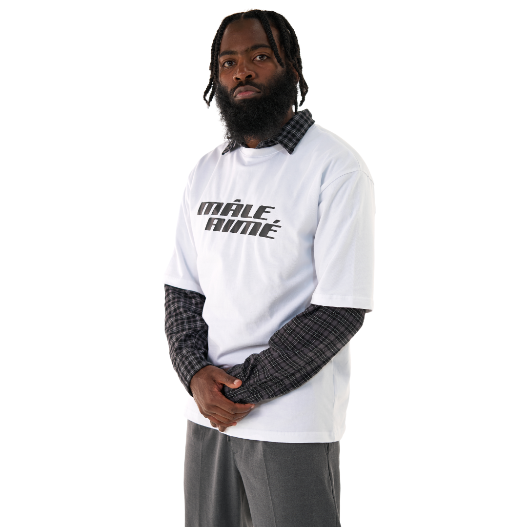 T-SHIRT OVERSIZE MALE AIME BASIC BLANC
