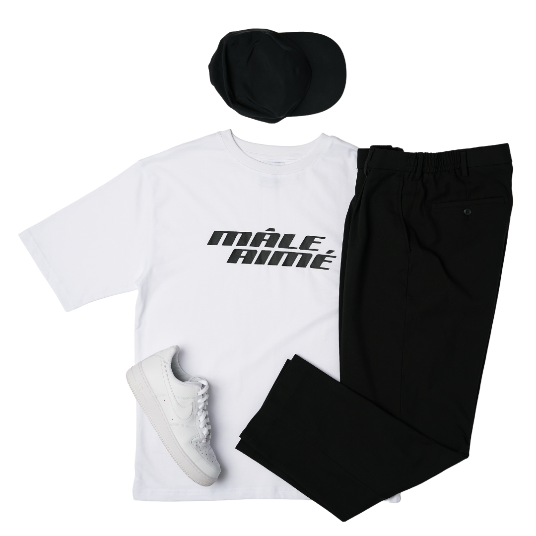 T-SHIRT OVERSIZE MALE AIME BASIC BLANC