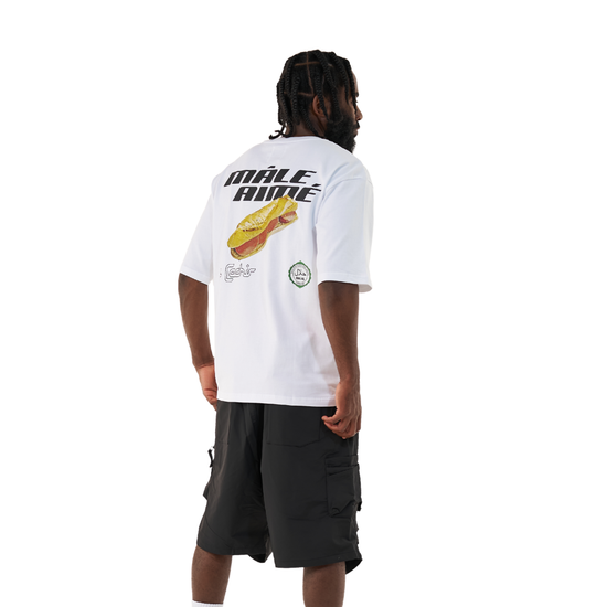 T-SHIRT OVERSIZE MALE AIME CACHIR BLANC