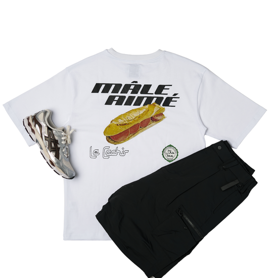 T-SHIRT OVERSIZE MALE AIME CACHIR BLANC