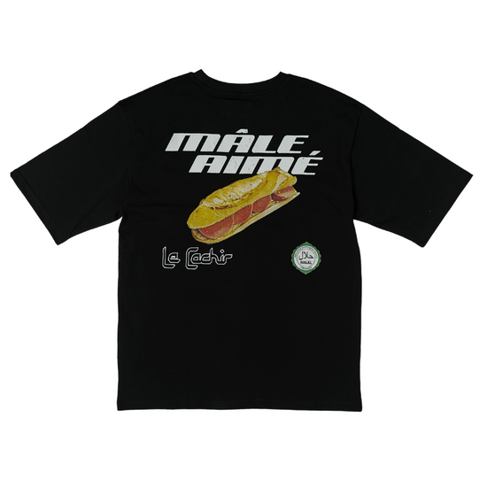 T-SHIRT OVERSIZE MALE AIME CACHIR NOIR