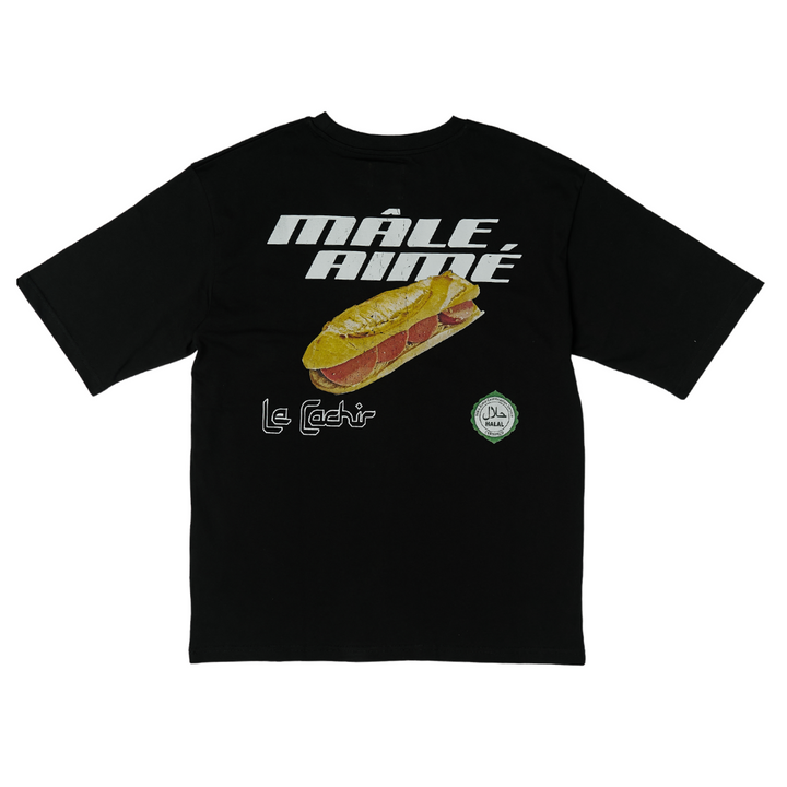 T-SHIRT OVERSIZE MALE AIME CACHIR NOIR