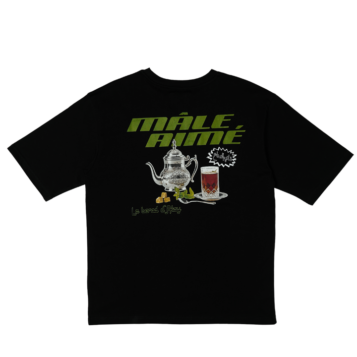 T-SHIRT OVERSIZE MALE AIME THE A LA MENTHE NOIR