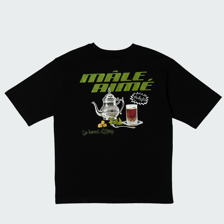 T-SHIRT OVERSIZE MALE AIME THE A LA MENTHE NOIR