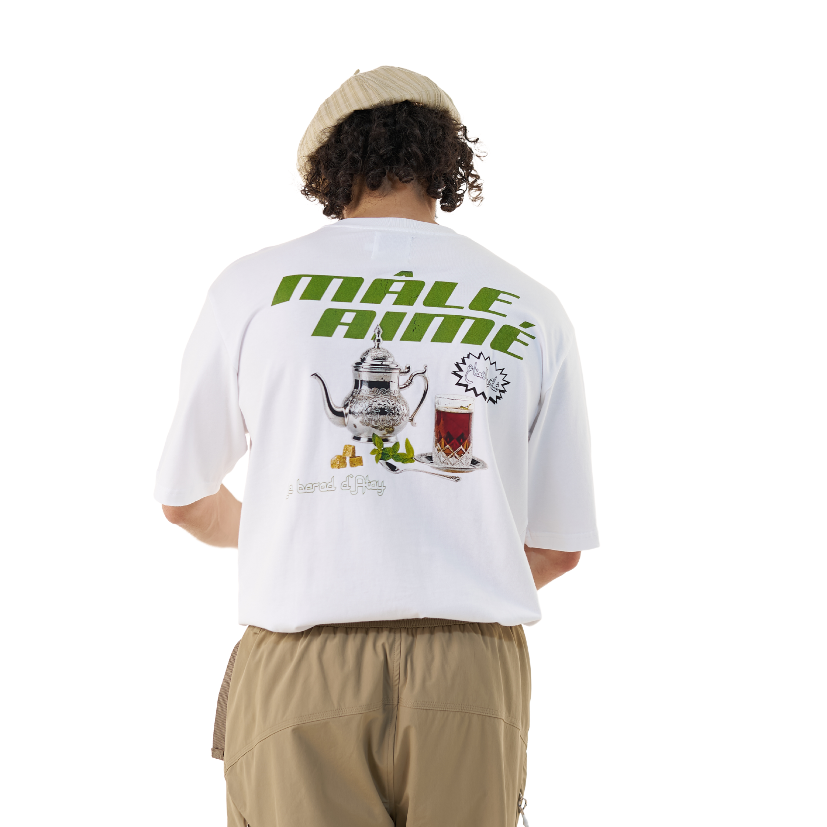 T-SHIRT OVERSIZE MALE AIME THE A LA MENTHE BLANC