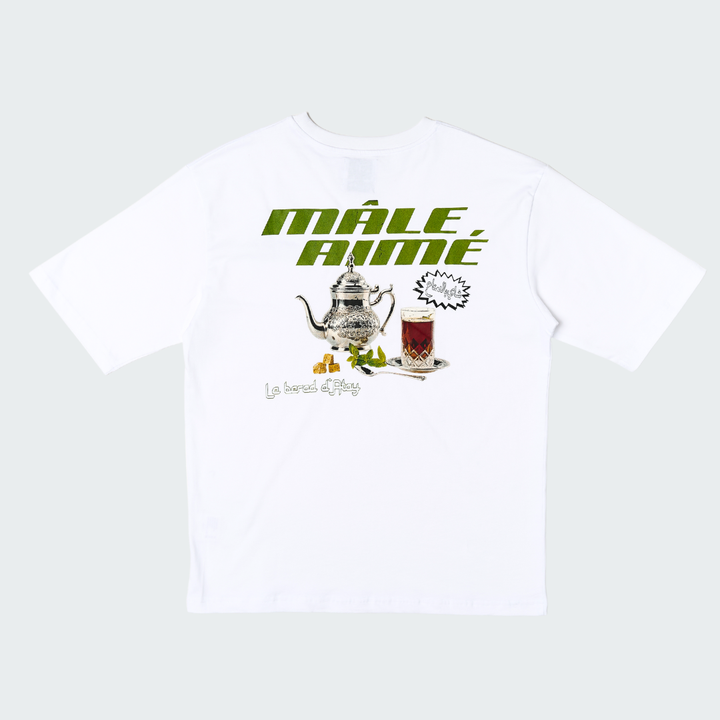 T-SHIRT OVERSIZE MALE AIME THE A LA MENTHE BLANC