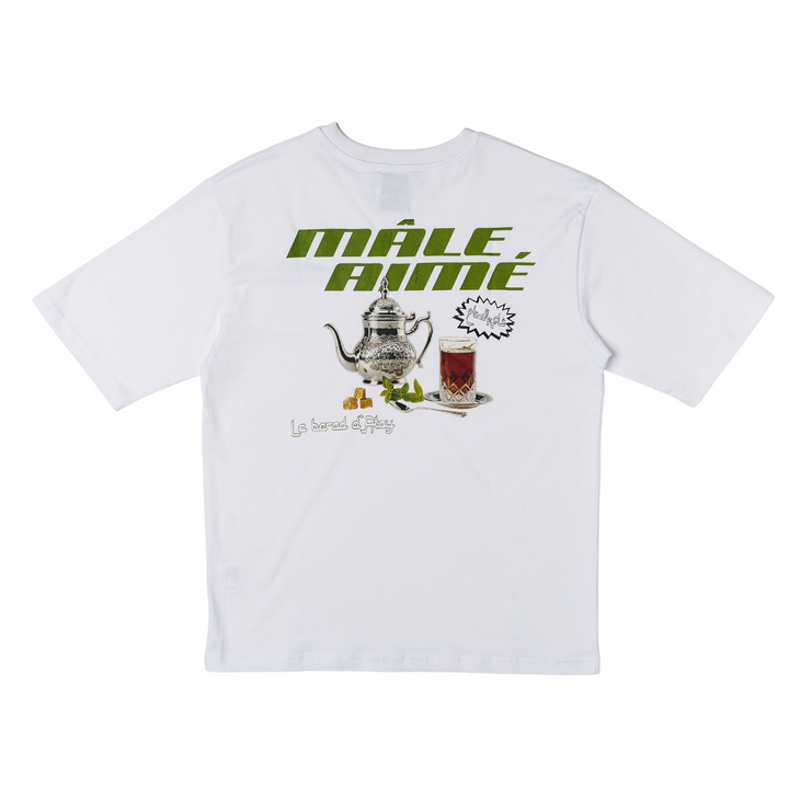 T-SHIRT OVERSIZE MALE AIME THE A LA MENTHE BLANC