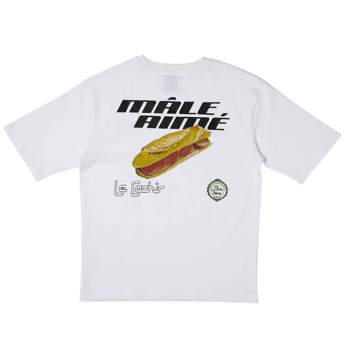 T-SHIRT OVERSIZE MALE AIME CACHIR BLANC