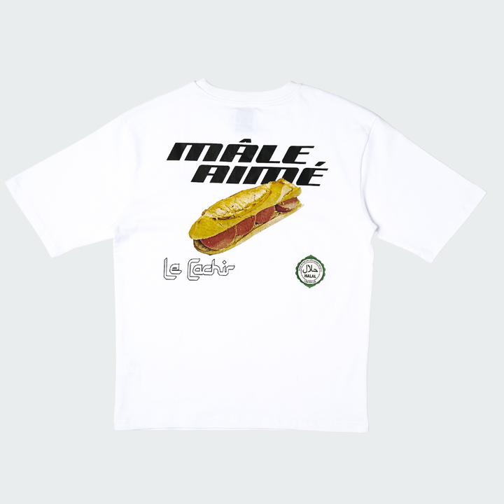 T-SHIRT OVERSIZE MALE AIME CACHIR BLANC