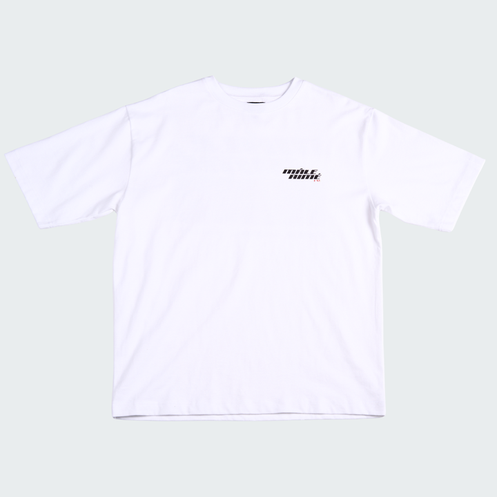 T-SHIRT OVERSIZE MALE AIME AUTO-RADIO RETRO BLANC